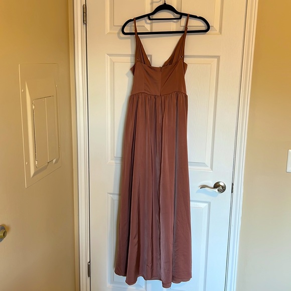 Mauve silk bridesmaids dress with tie. Worn once. In great condition! - Picture 2 of 3